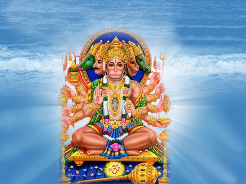Info on Lord Hanuman  Pancha Mukha Anjaneya Swami Avatharam, Sri Panchamuka Hanuman Story